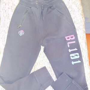 Baseball Lifestyle 101 Kids Black Jogger Sweatpants with Gradient Logo